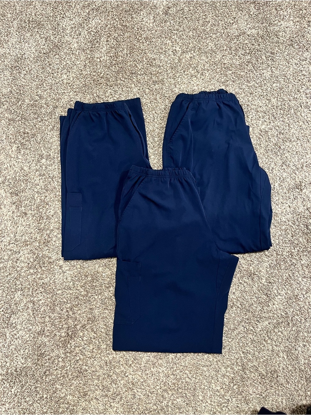 Men's Elastic-Waist Navy Pants